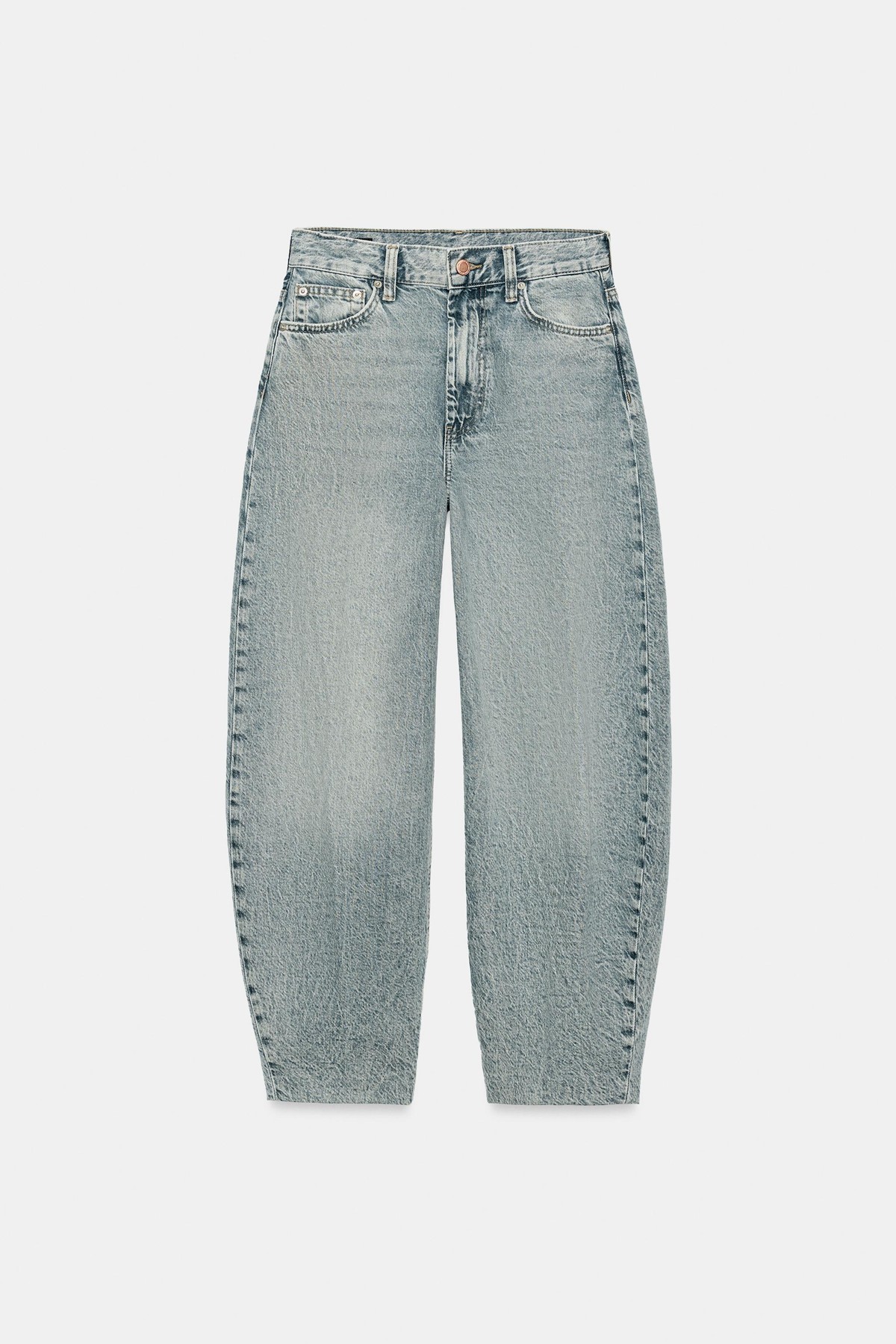 자라 하이웨이스트 테이퍼드 청바지 6840/240/441 LIGHT BLUE