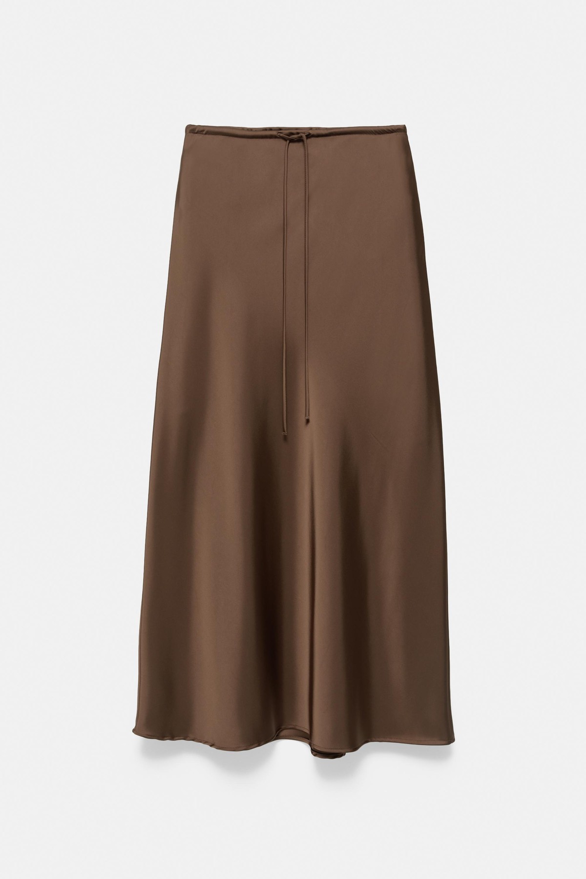 풀앤베어 새틴 드로스트링 롱 스커트 7385/309 DARK BROWN