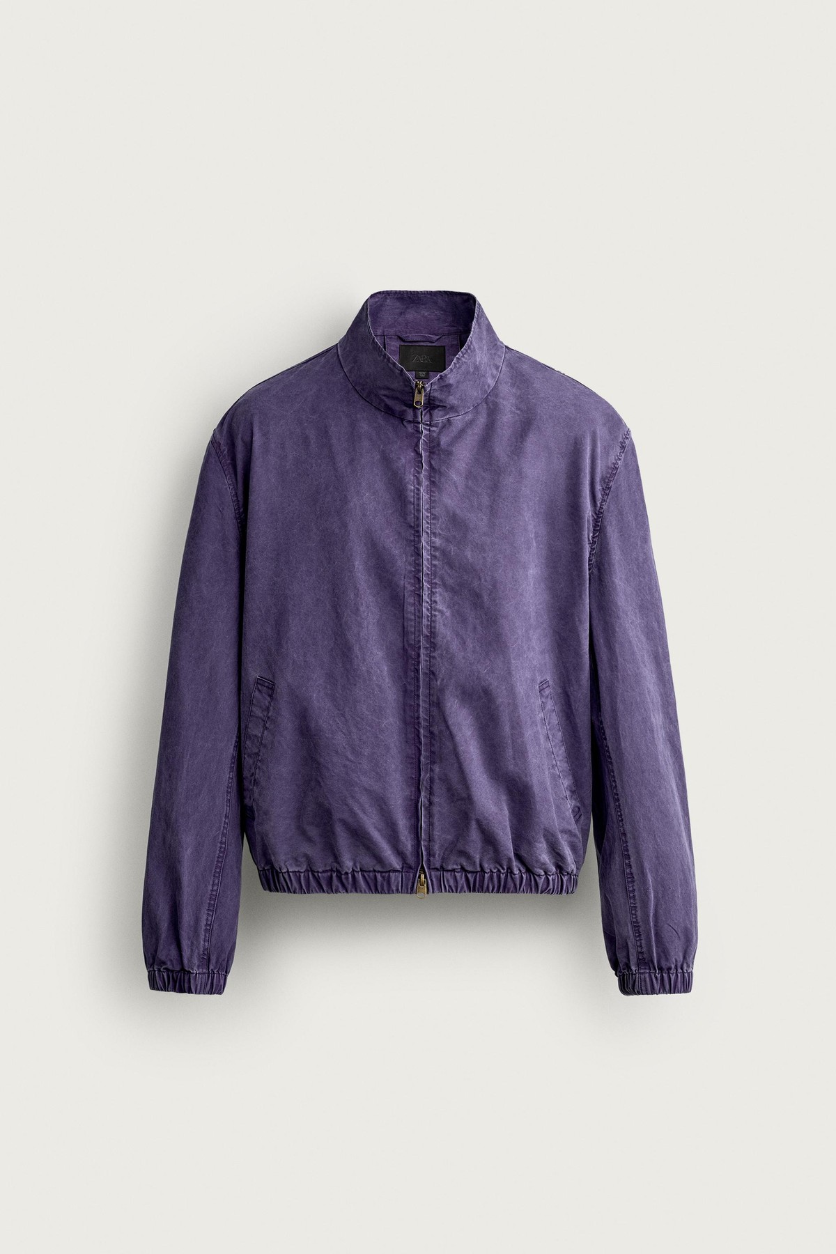 자라 워시드 크롭 하이넥 집업 자켓 3715/812/654 DARK PURPLE