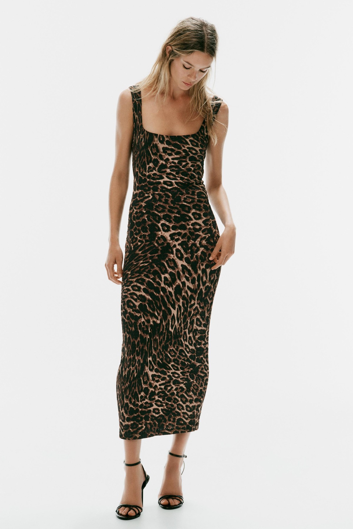 자라 애니멀 프린트 미디 원피스 5039/822/051 LEOPARD