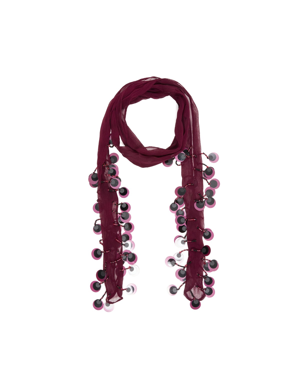 버쉬카 스팽글 장식 넥 스카프 2638/104 MAROON