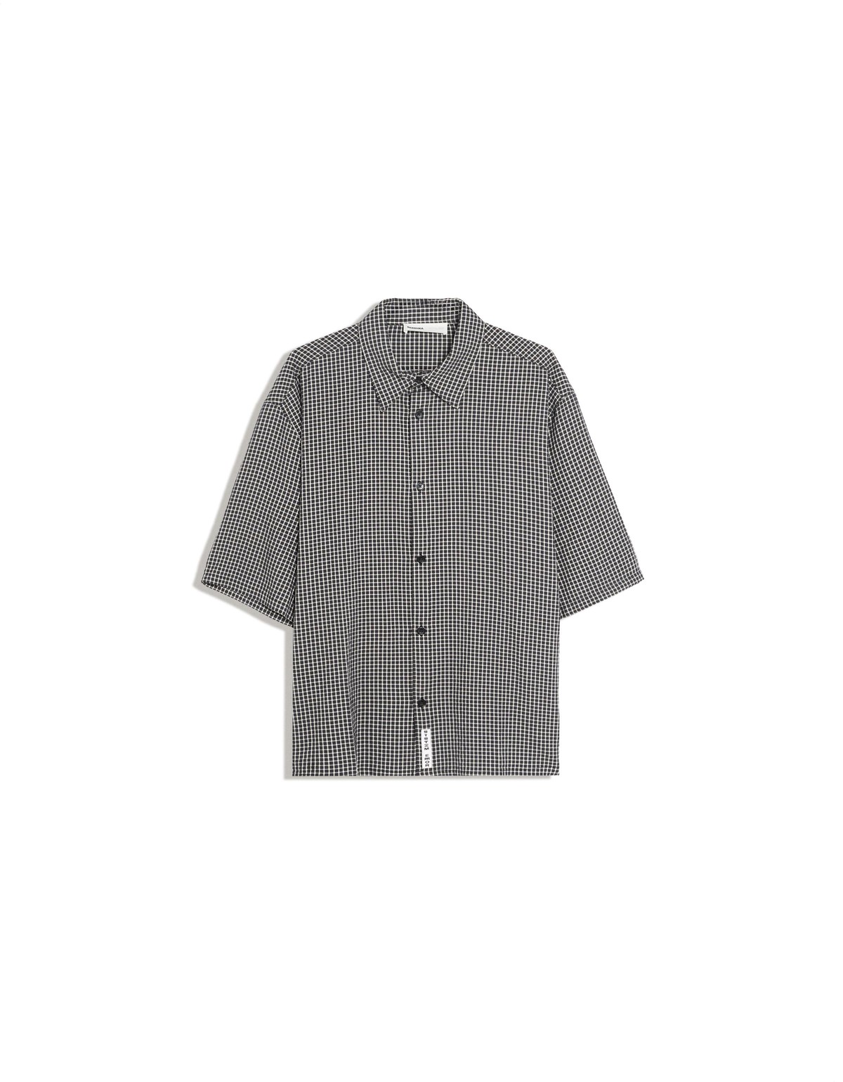 버쉬카 체크 백프린트 반팔 셔츠 3965/557 BLACK