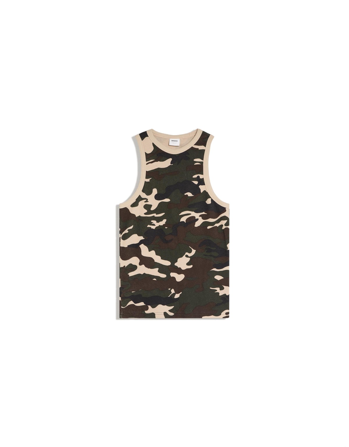버쉬카 카모 프린트 와플 니트 티셔츠 4313/777 KHAKI