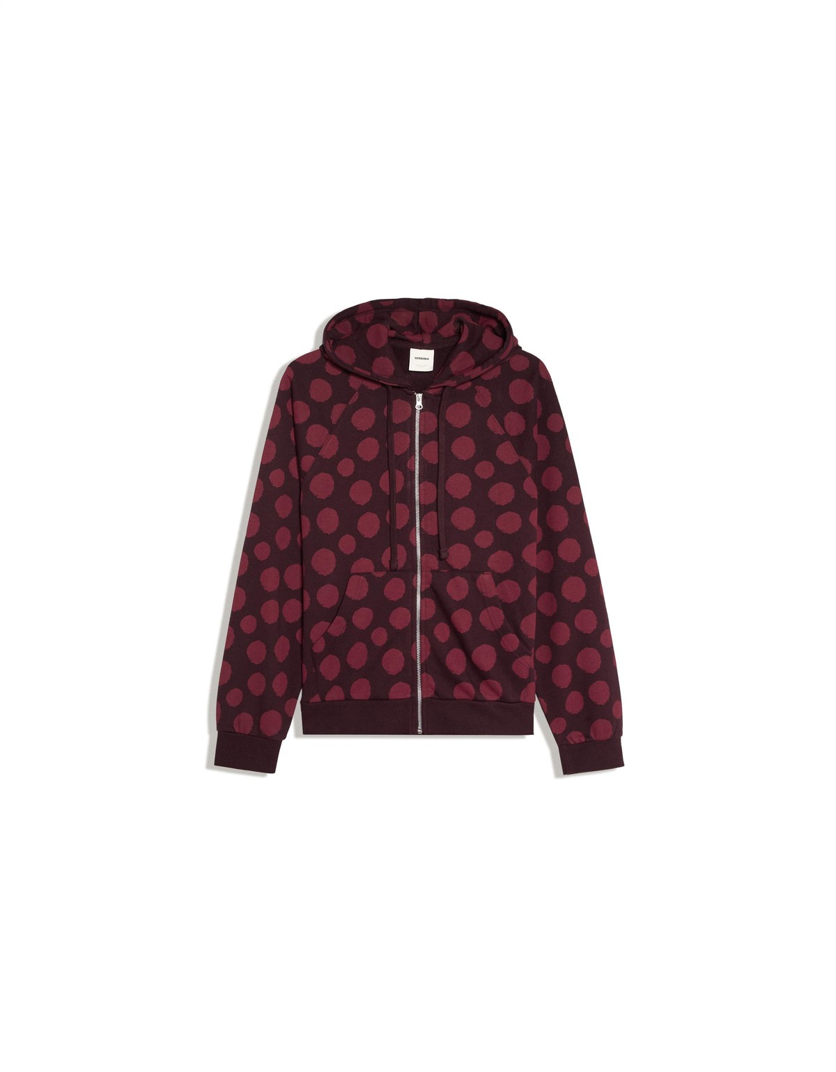 버쉬카 도트 프린트 후드 집업 3189/700 BURGUNDY