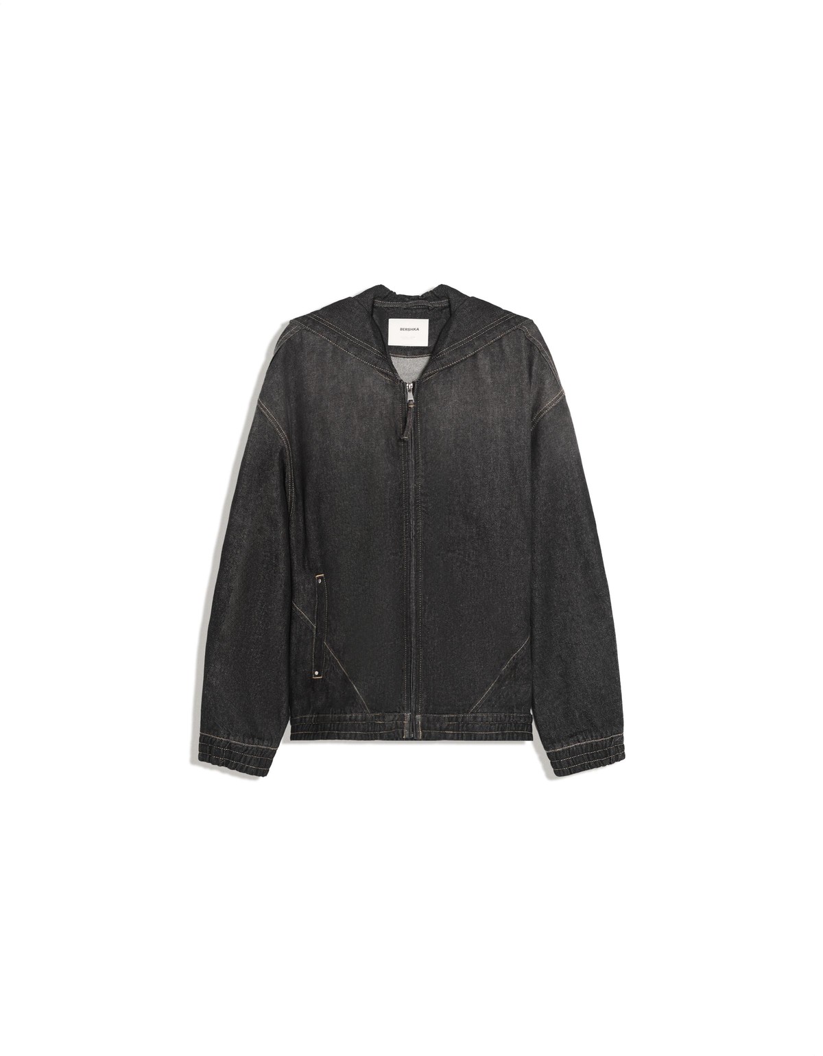버쉬카 후드 백 자수 데님 자켓 2806/352 BLACK