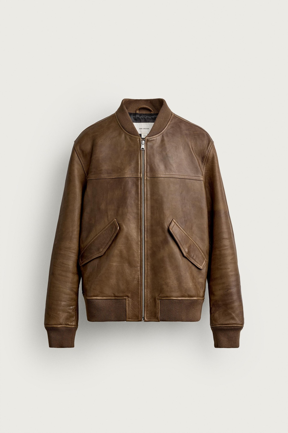 자라 빈티지 레더 봄버 재킷 4416/216/700 BROWN