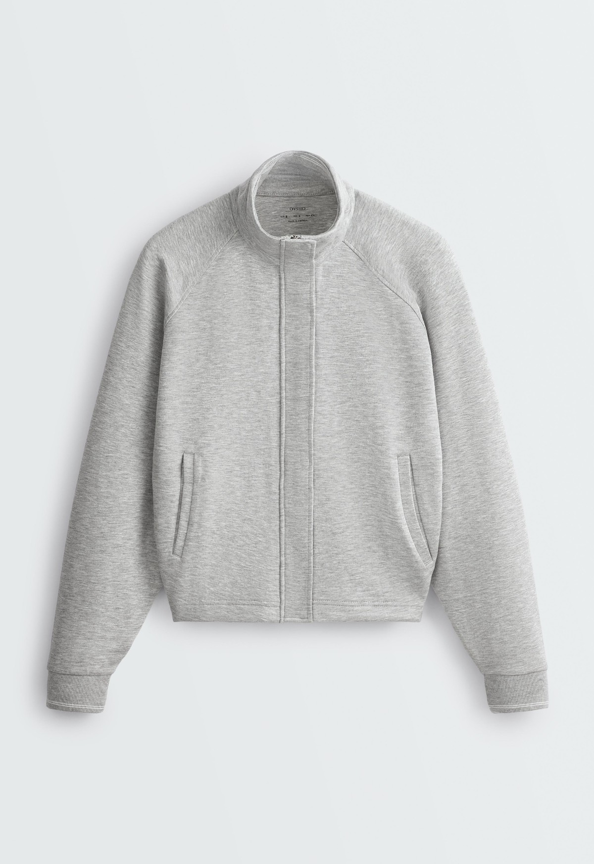 오이쇼 하이넥 피케 집업 자켓 6909/175/812 GREY MELANGE