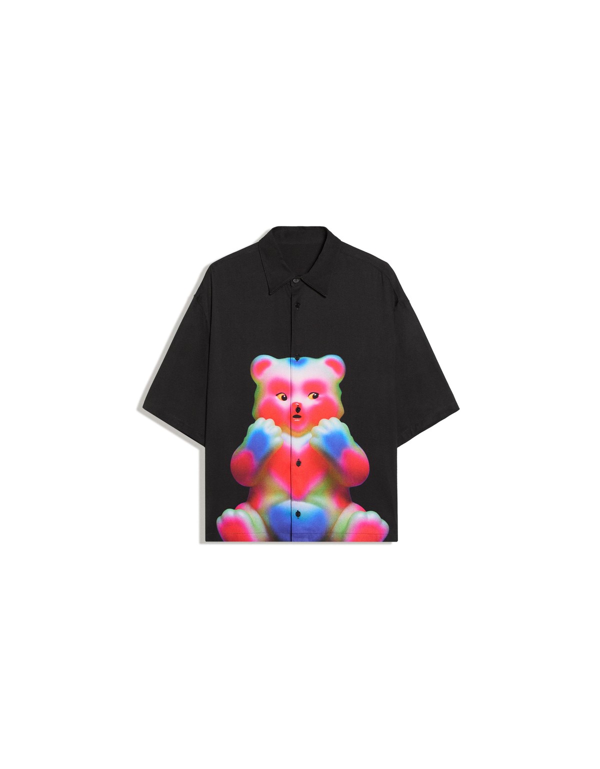 버쉬카 박시핏 그래픽 프린트 반팔 셔츠 3576/224 BLACK