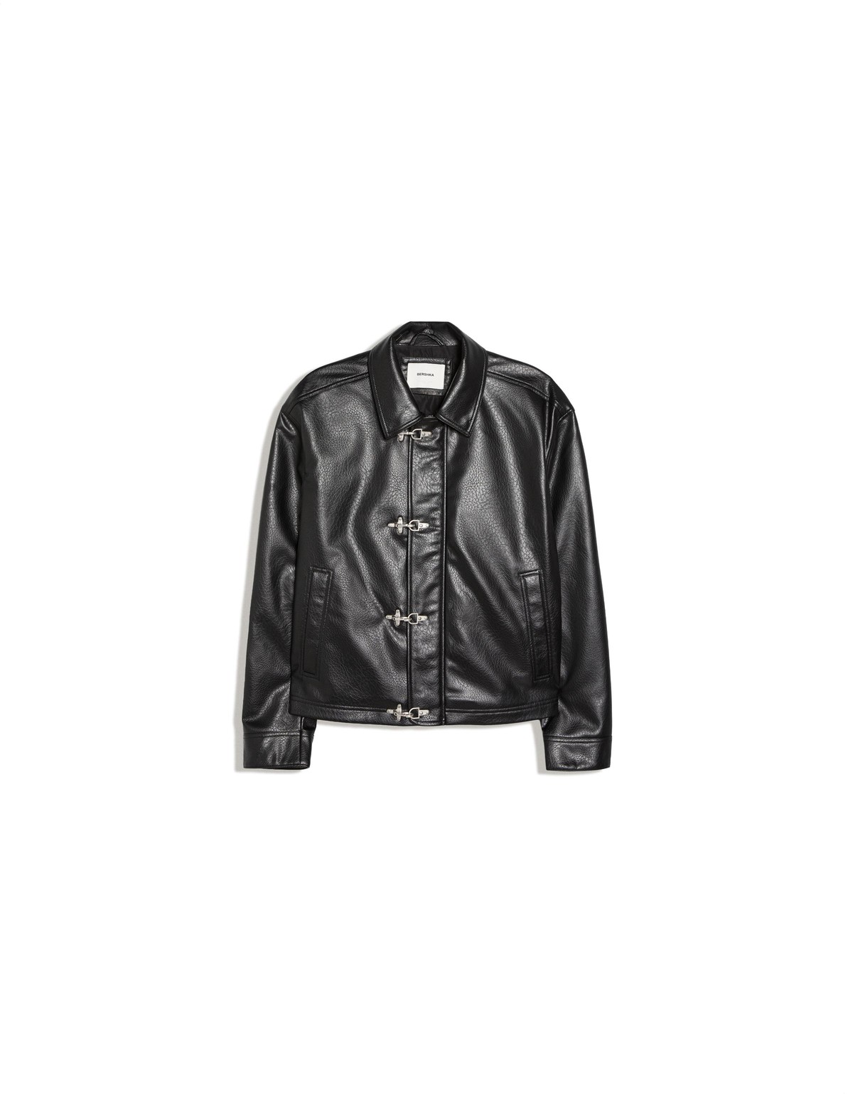 버쉬카 클라스프 레더 이펙트 자켓 3104/677 BLACK