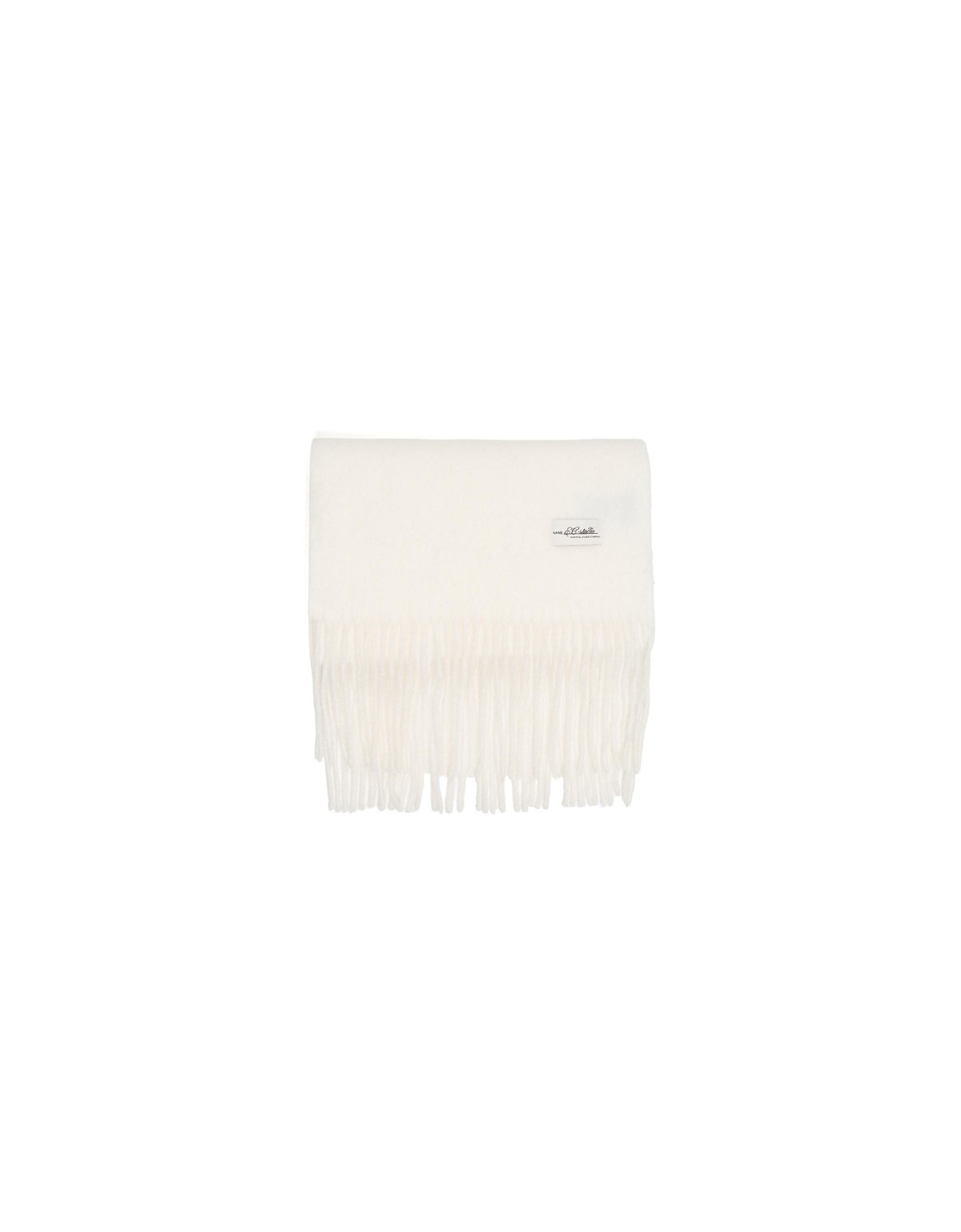 버쉬카 플레인 프린지 머플러 3356/702 WHITE