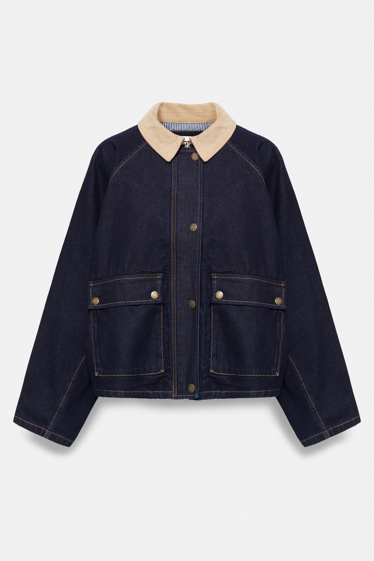 풀앤베어 배색 칼라 포켓 데님 자켓 7720/306 DARK NAVY
