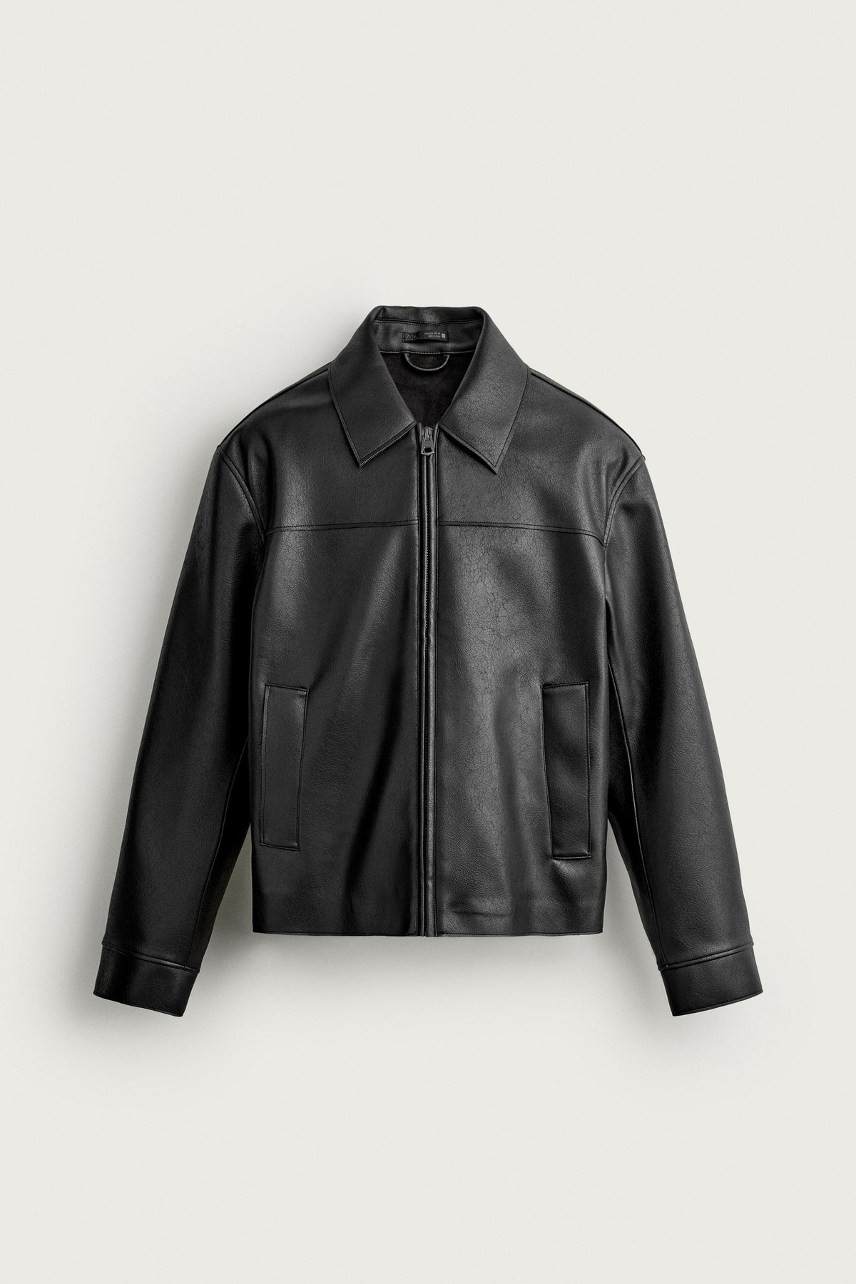자라 가죽 이펙트 집업 자켓 0155/751/800 BLACK