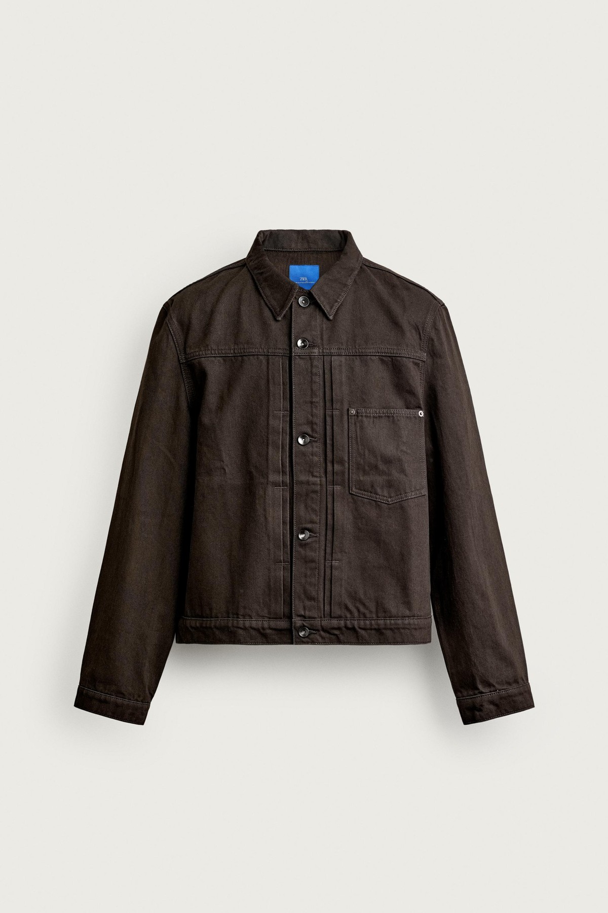 자라 아론 레빈 크롭 플리츠 데님 자켓 3991/362/753 CHOCOLATE BROWN