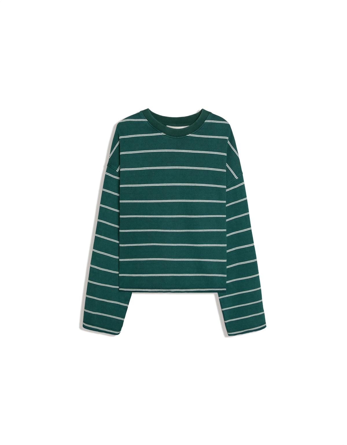버쉬카 스트라이프 라운드넥 긴팔 맨투맨 2775/190 GREEN