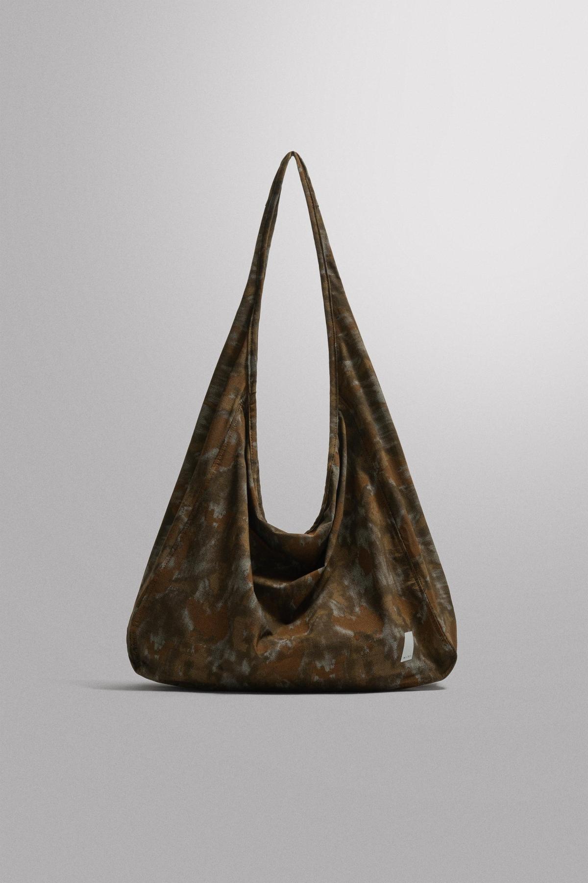 자라 나일론 프린트 숄더 토트백 3398/820/700 BROWN