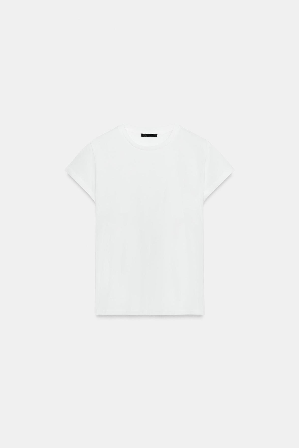 자라 백 코르셋 라운드넥 반팔 티셔츠 0347/805/250 WHITE