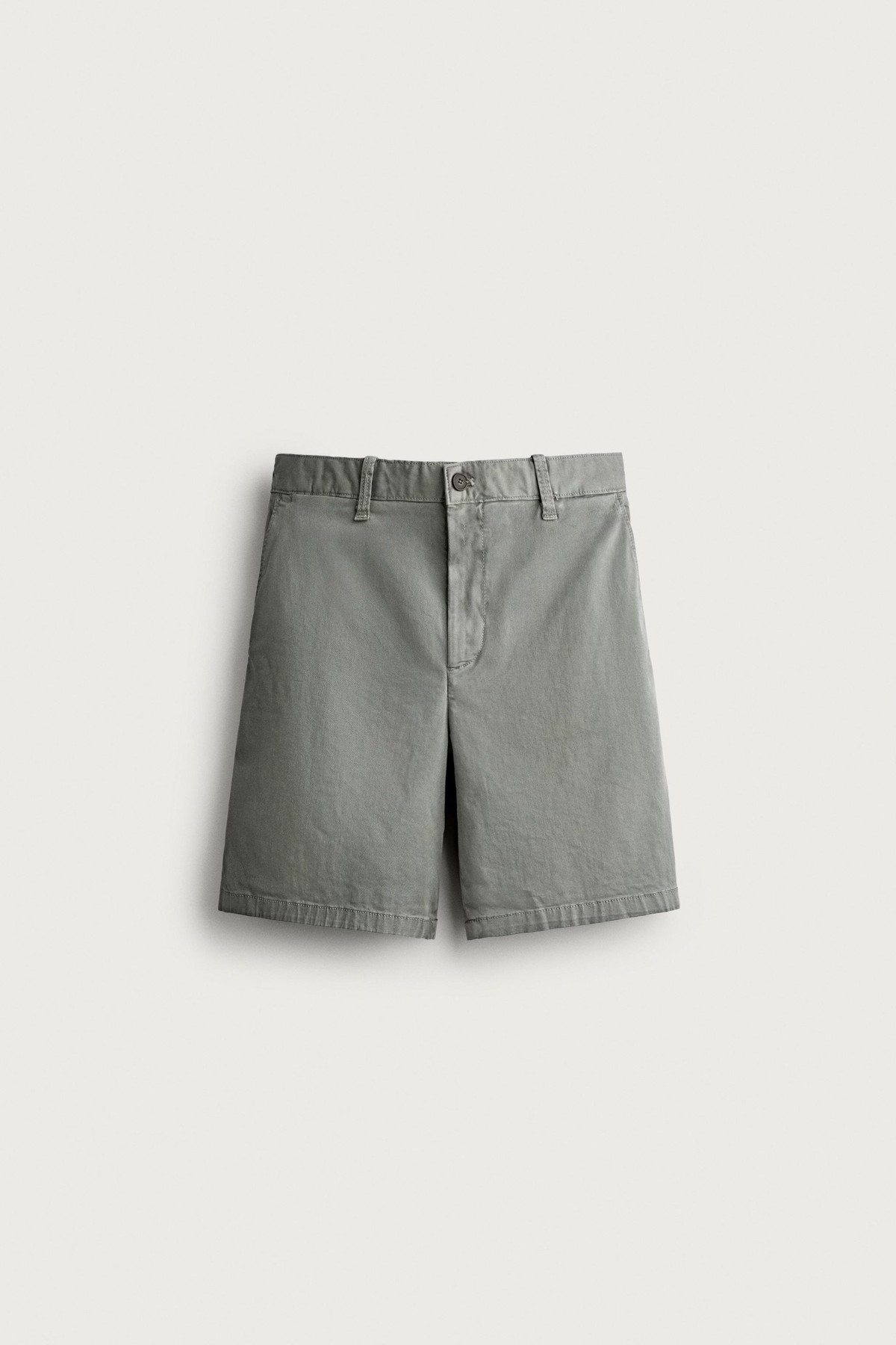 자라 레귤러핏 치노 버뮤다 반바지 0108/307/519 WASHED GREEN