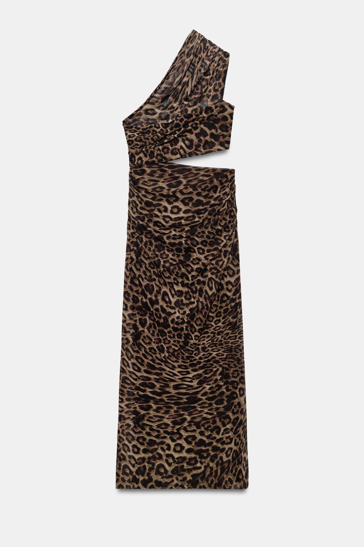 자라 애니멀 프린트 비대칭 롱 원피스 5039/845/042 LEOPARD