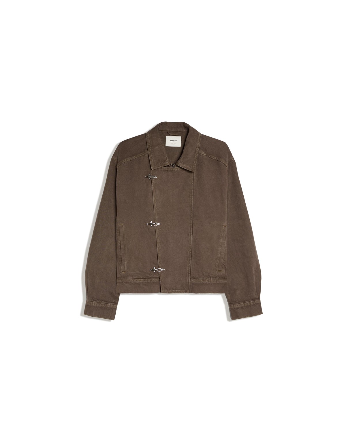 버쉬카 클라스프 버튼 데님 자켓 2822/335 BROWN