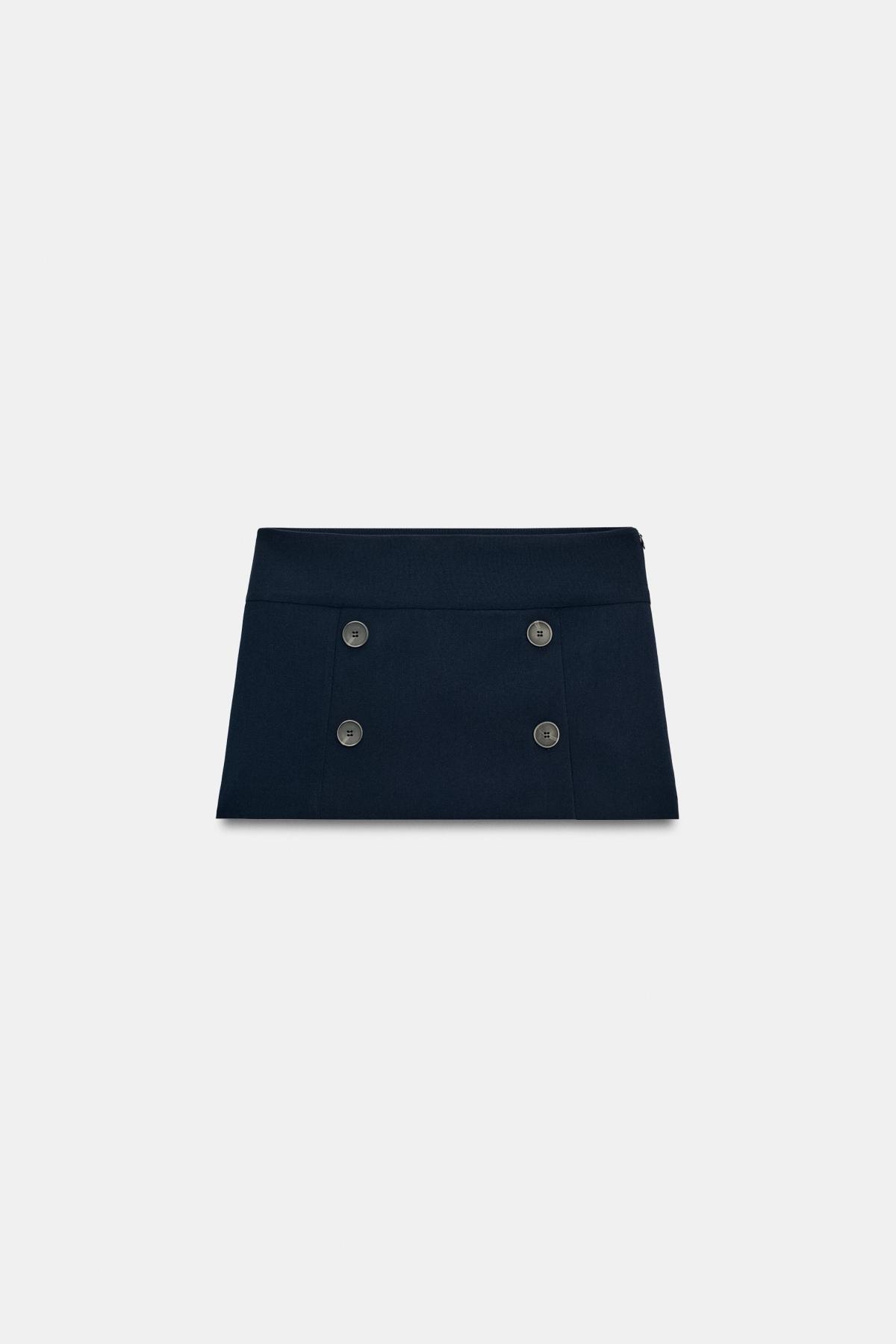 자라 버튼 디테일 미니 스커트 팬츠 4661/509/401 NAVY BLUE