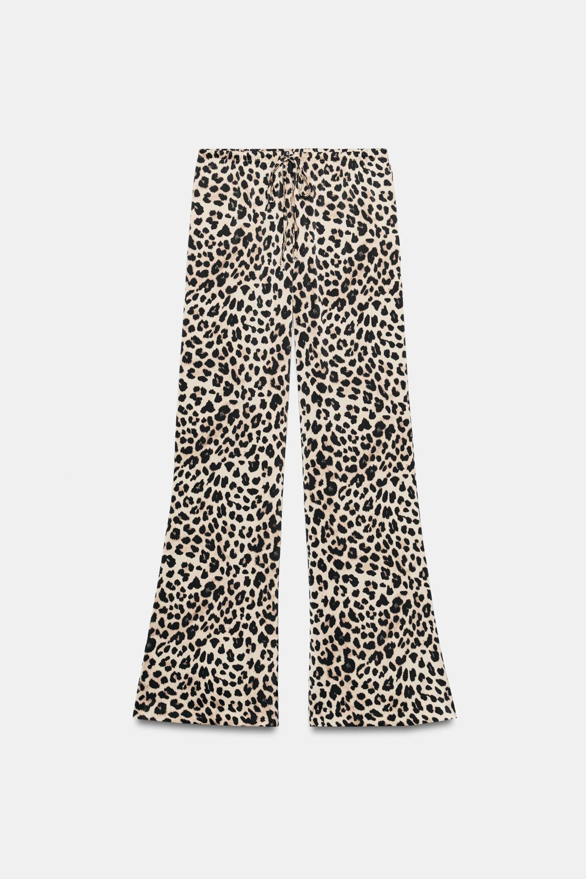 자라 애니멀 프린트 새틴 와이드 팬츠 1255/480/051 LEOPARD