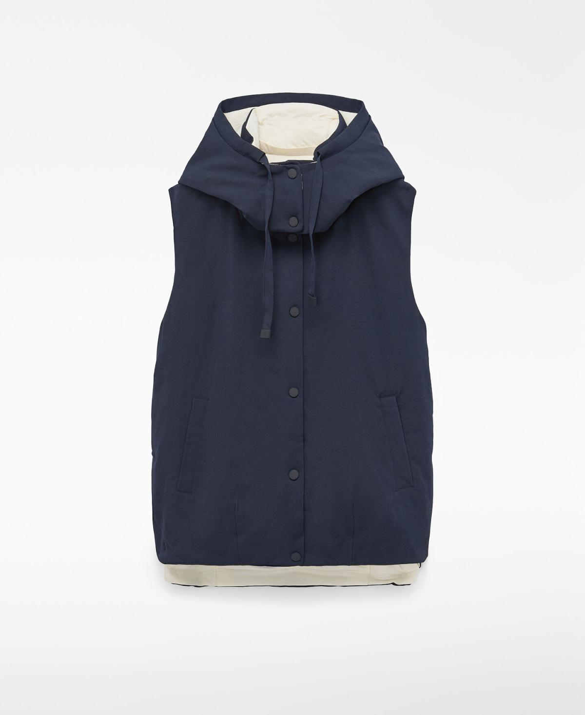 아돌포도밍게즈 양면 후드 벌룬 패딩 베스트 233011394162 NAVY BLUE