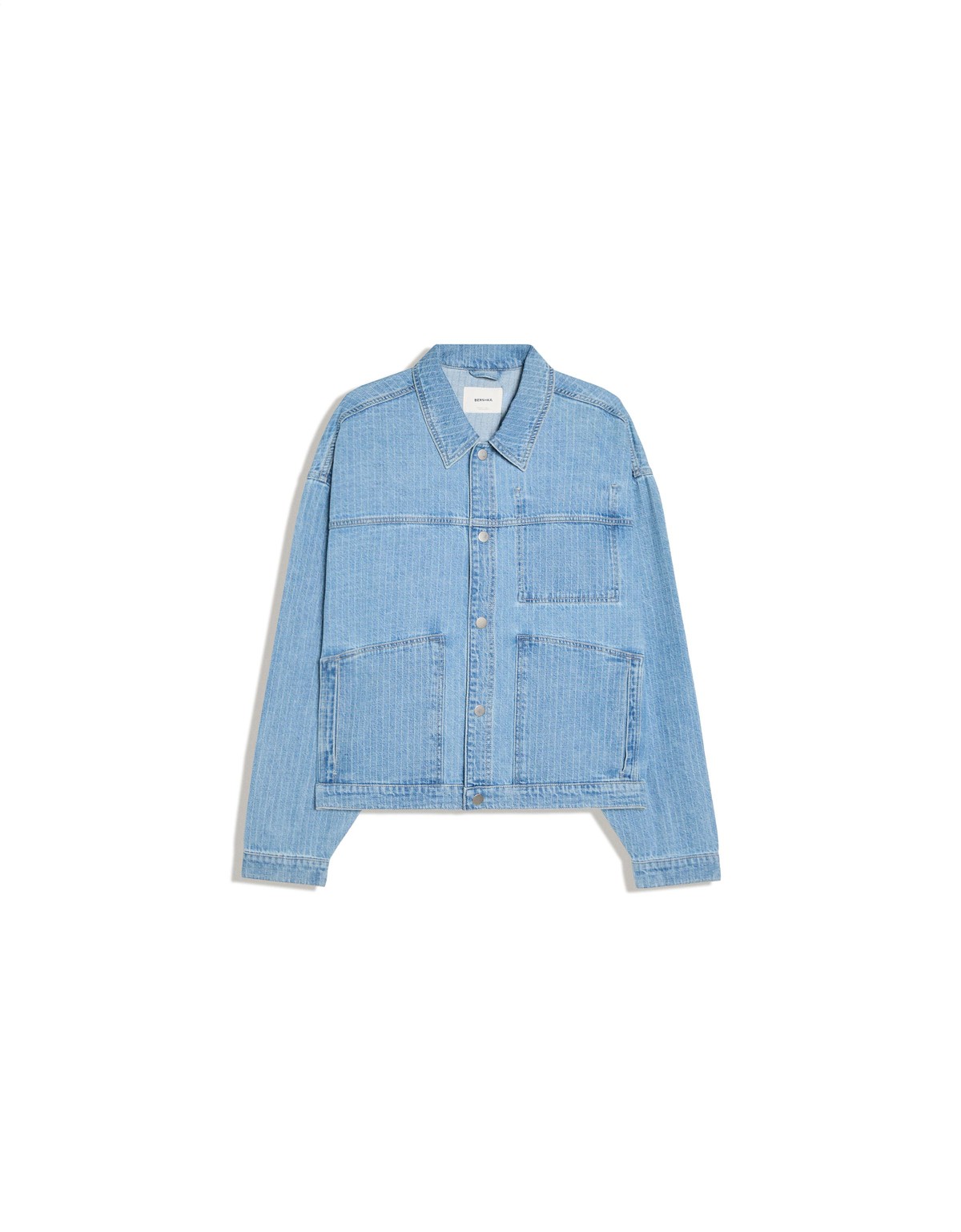 버쉬카 체크 텍스처 데님 셔츠 자켓 2802/335 LIGHT BLUE