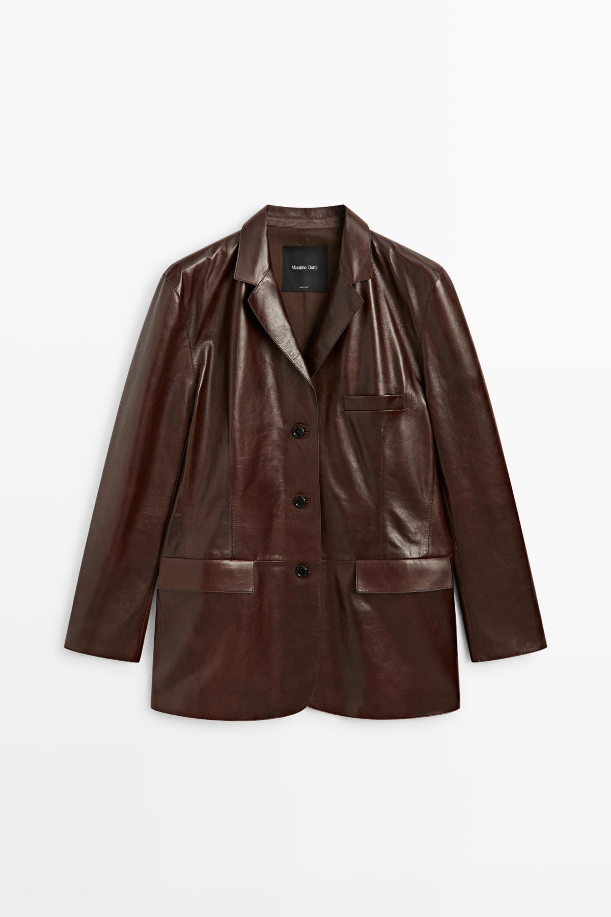 마시모두띠 나파 레더 포켓 테일러드 재킷 4719/679 BROWN