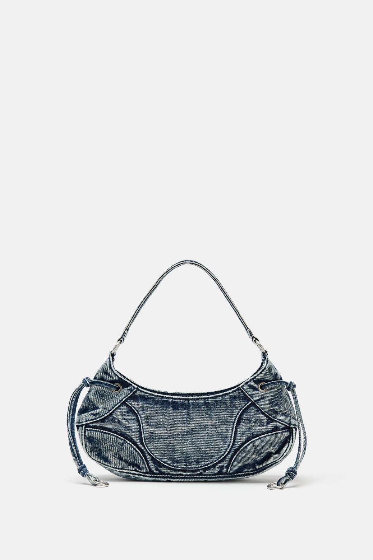 자라 데님 이펙트 스티치 숄더백 6090/810/017 DENIM BLUE