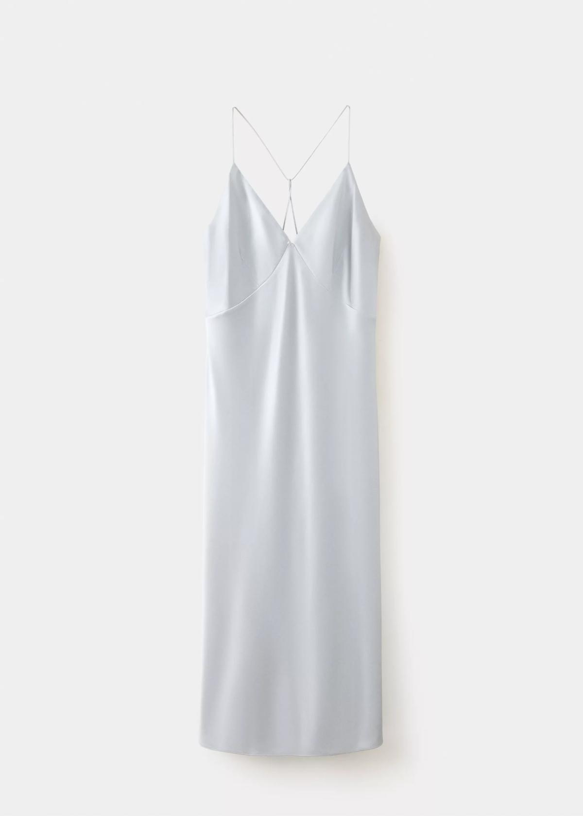 망고 실크 새틴 미디 슬립 원피스 37042918_PL PLATA