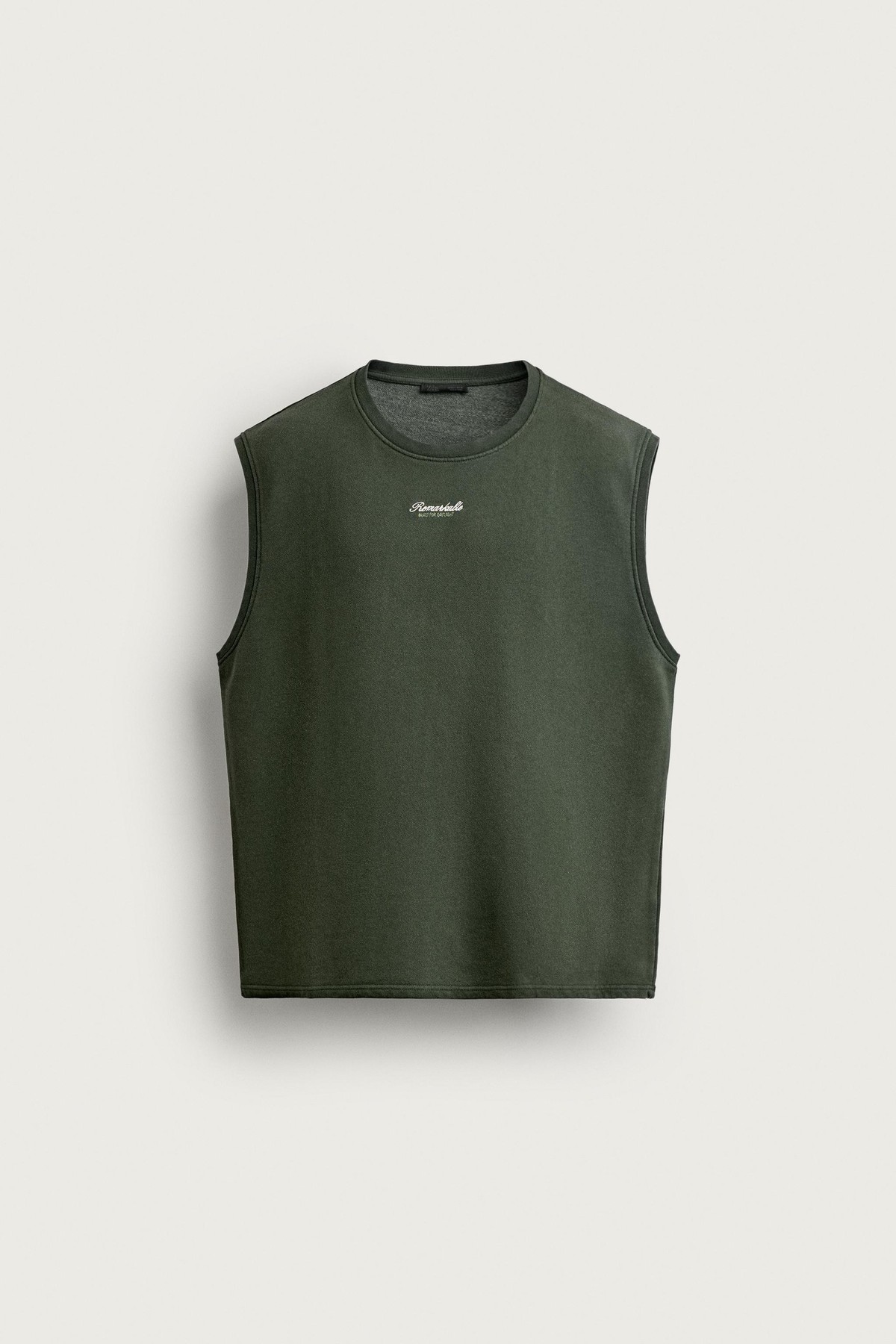 자라 자수 텍스트 민소매 스웨트셔츠 4087/316/529 DARK GREEN