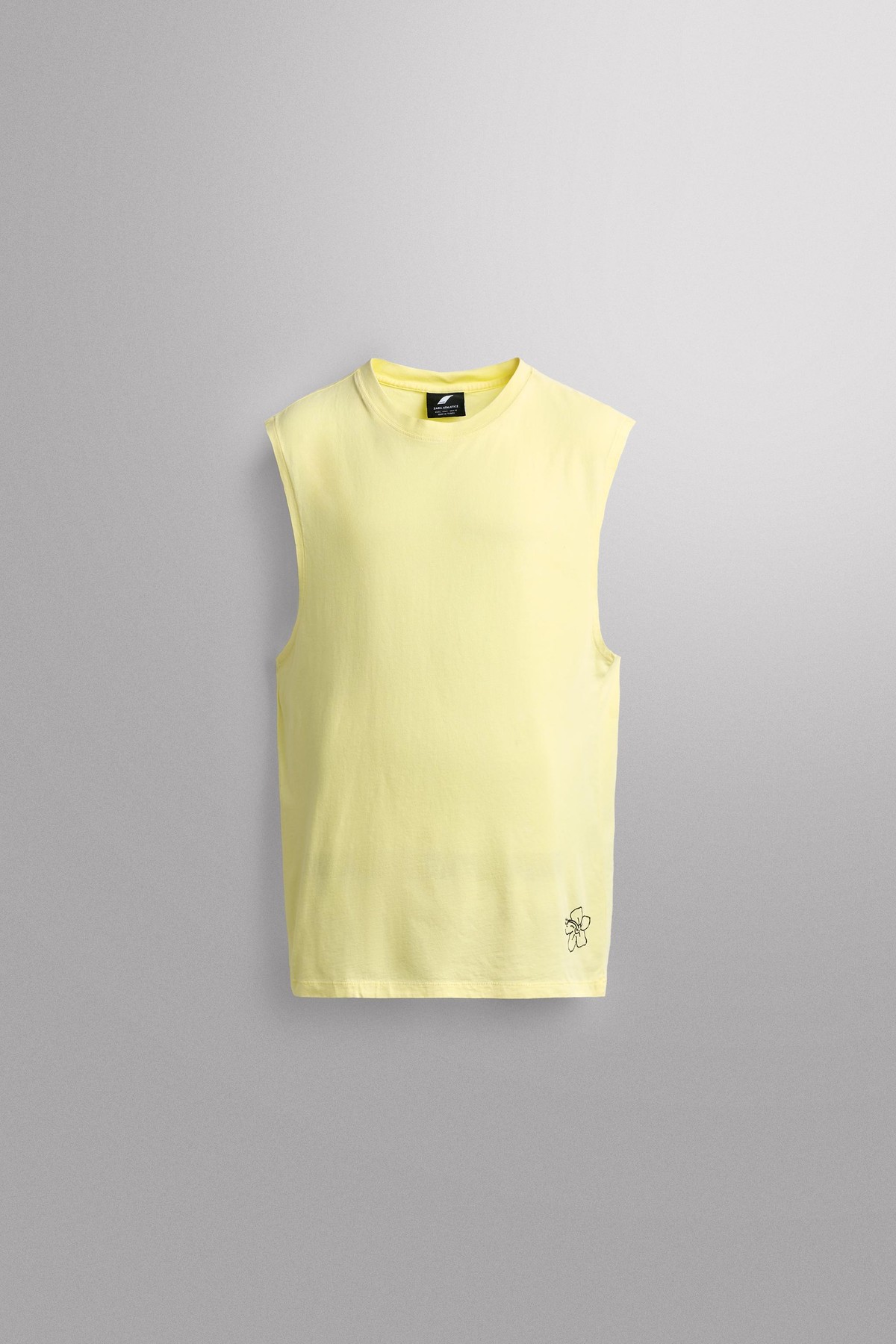자라 릴렉스핏 프린트 라운드넥 민소매 티셔츠 0761/306/306 LIGHT YELLOW