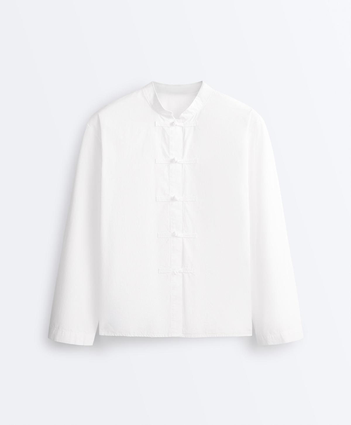 오이쇼 100% 코튼 스탠드 칼라 셔츠 7100/610/250 WHITE