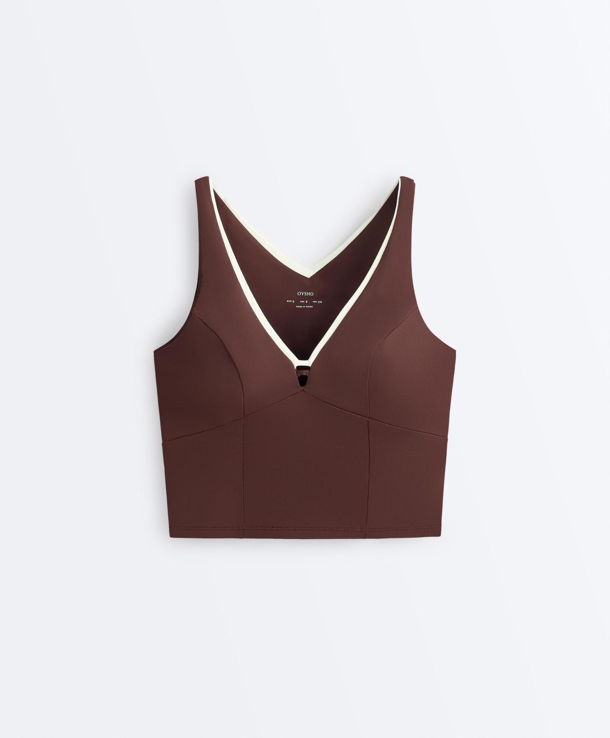 오이쇼 브이넥 스트랩 크롭 탱크탑 4294/904/792 CHOCOLATE