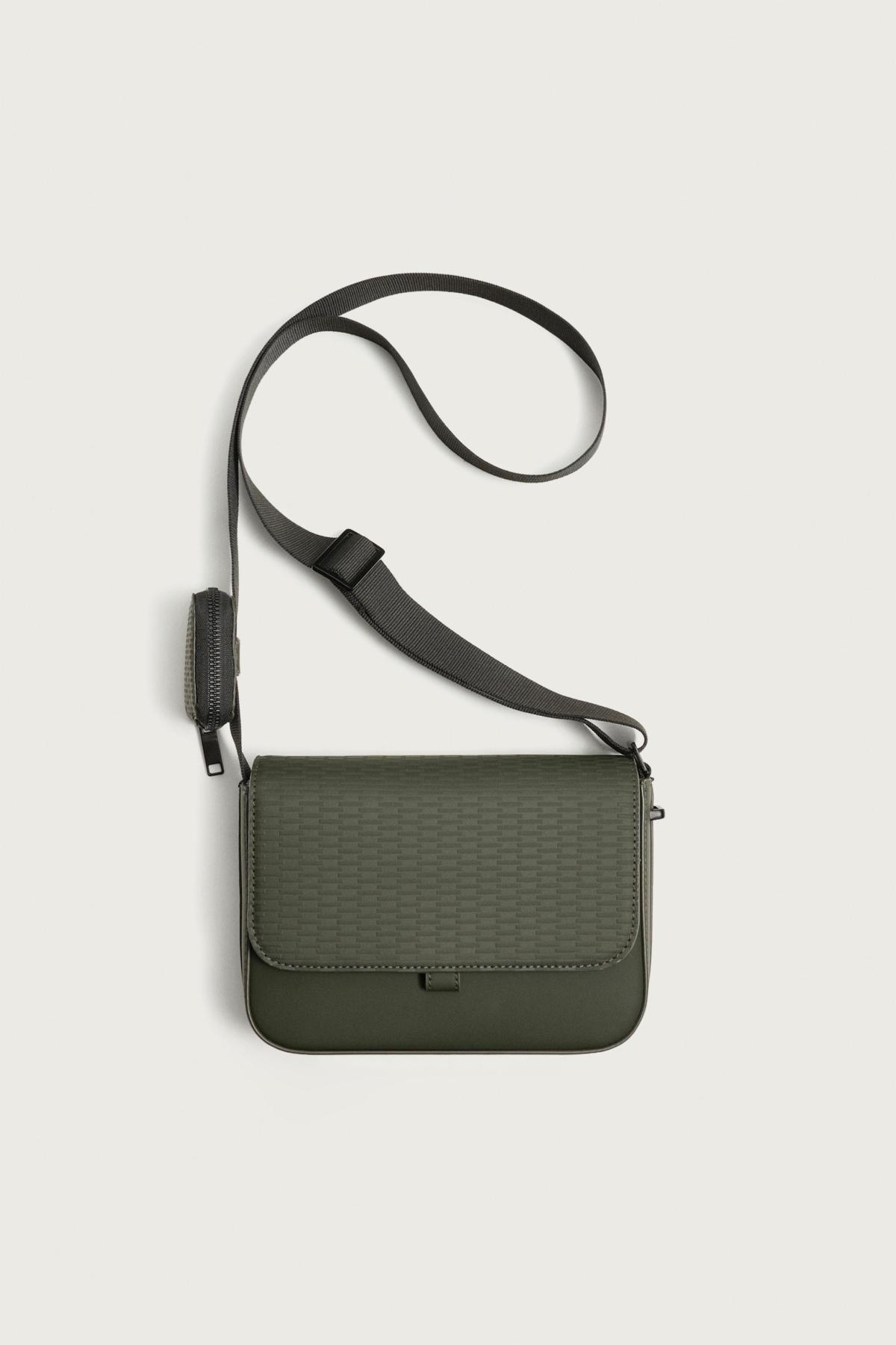 자라 러버라이즈 텍스처 크로스백 3509/820/032 KHAKI GREEN