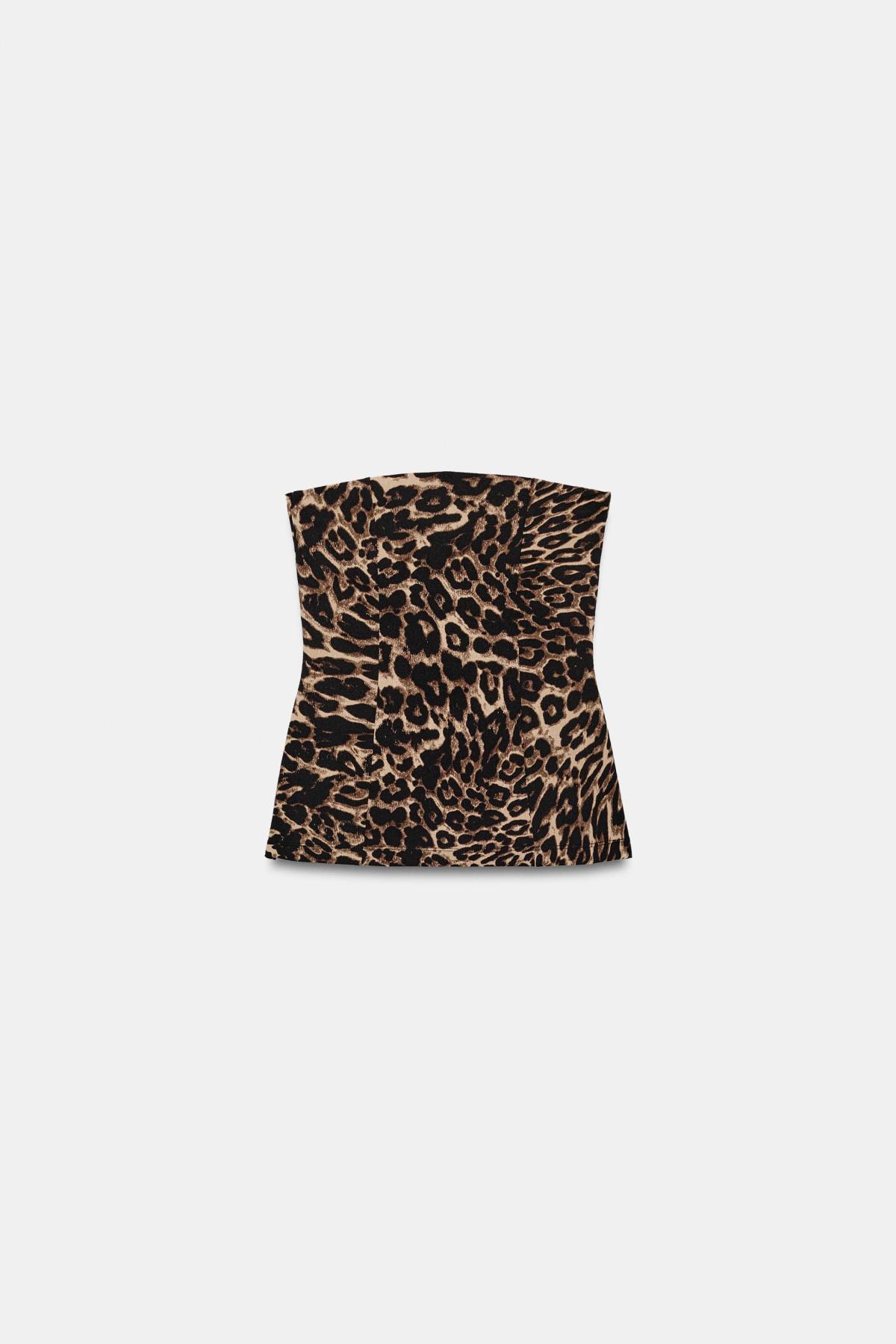 자라 레오파드 프린트 오프숄더 탑 5039/827/051 LEOPARD