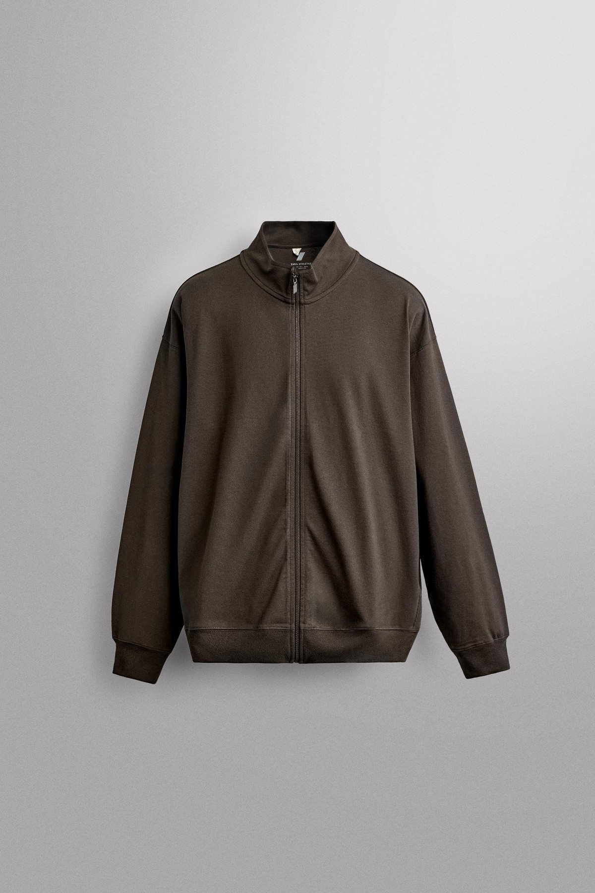 자라 릴렉스핏 하이넥 집업 스웨트셔츠 8054/329/700 BROWN