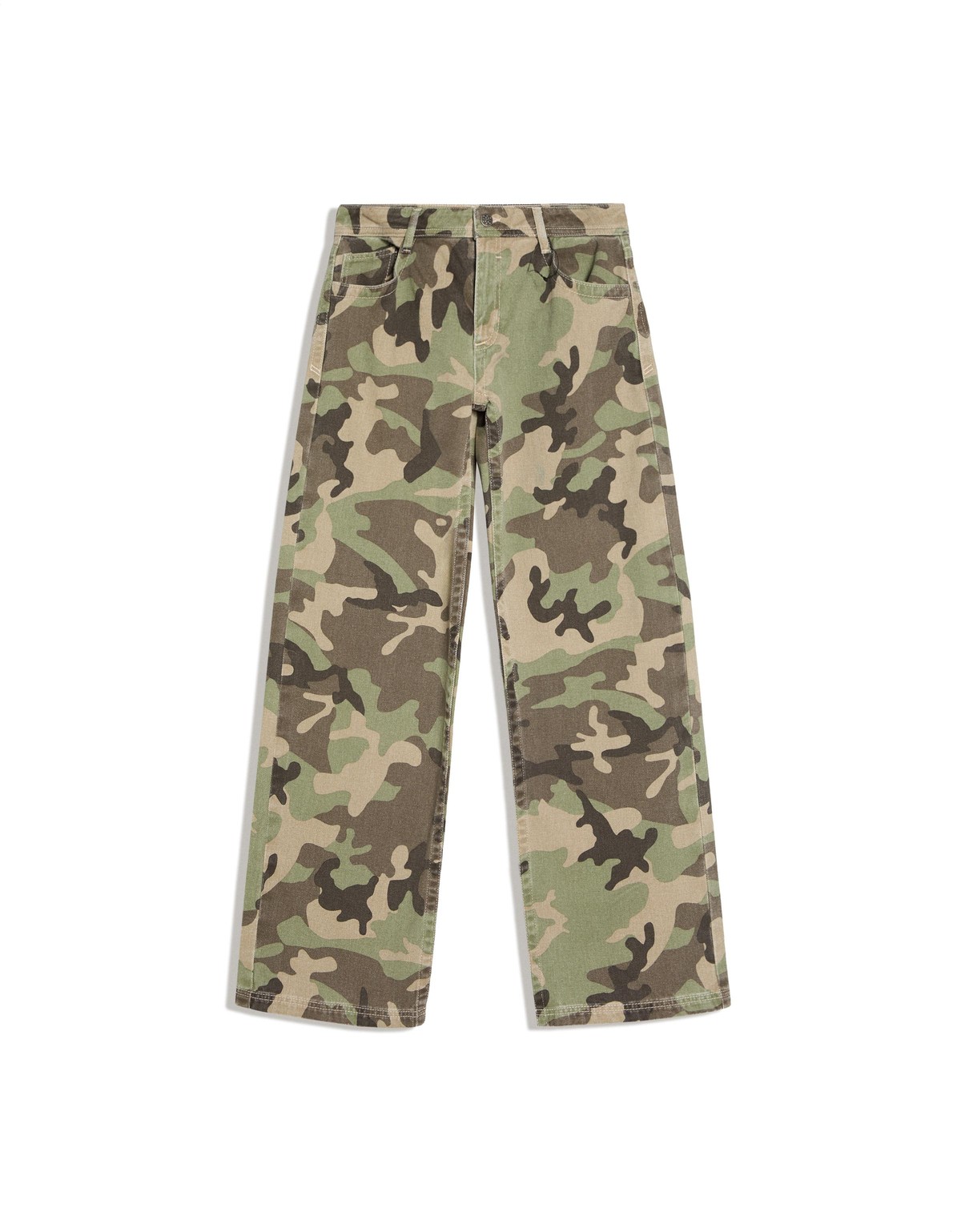 버쉬카 카모 프린트 스트레이트 팬츠 3256/054 KHAKI