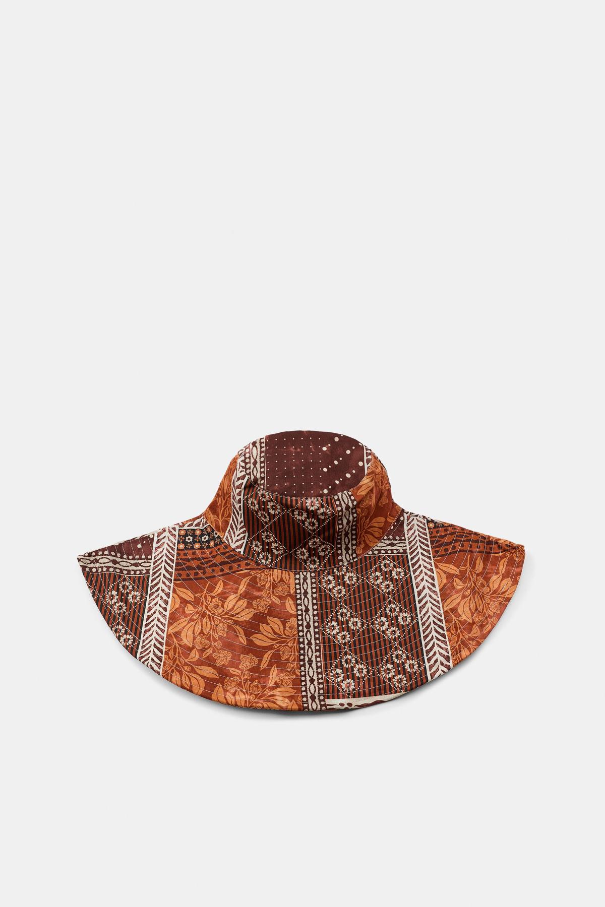 자라 패치워크 프린트 버킷햇 3739/207/614 BURNT ORANGE