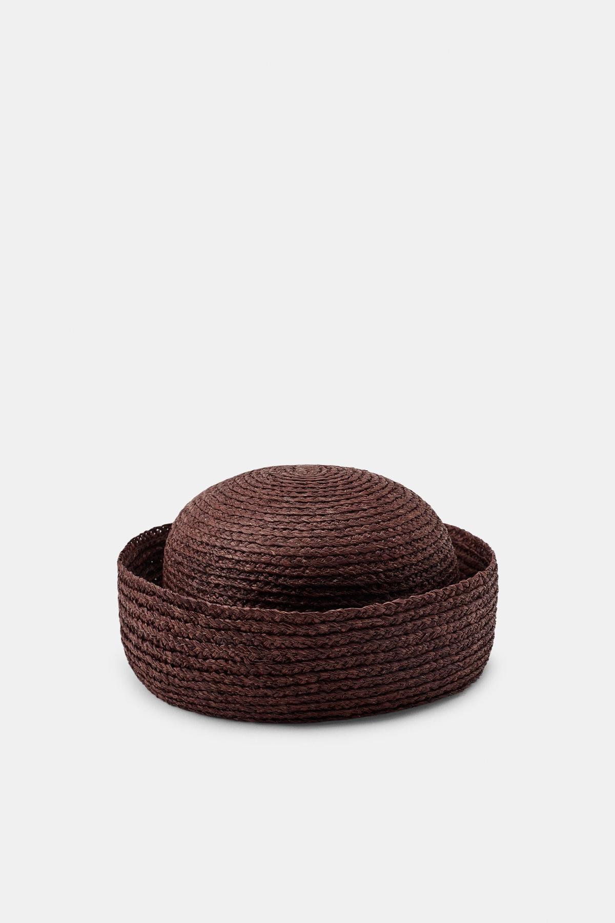 자라 라피아 턴업 헴 캡 모자 1023/205/700 BROWN