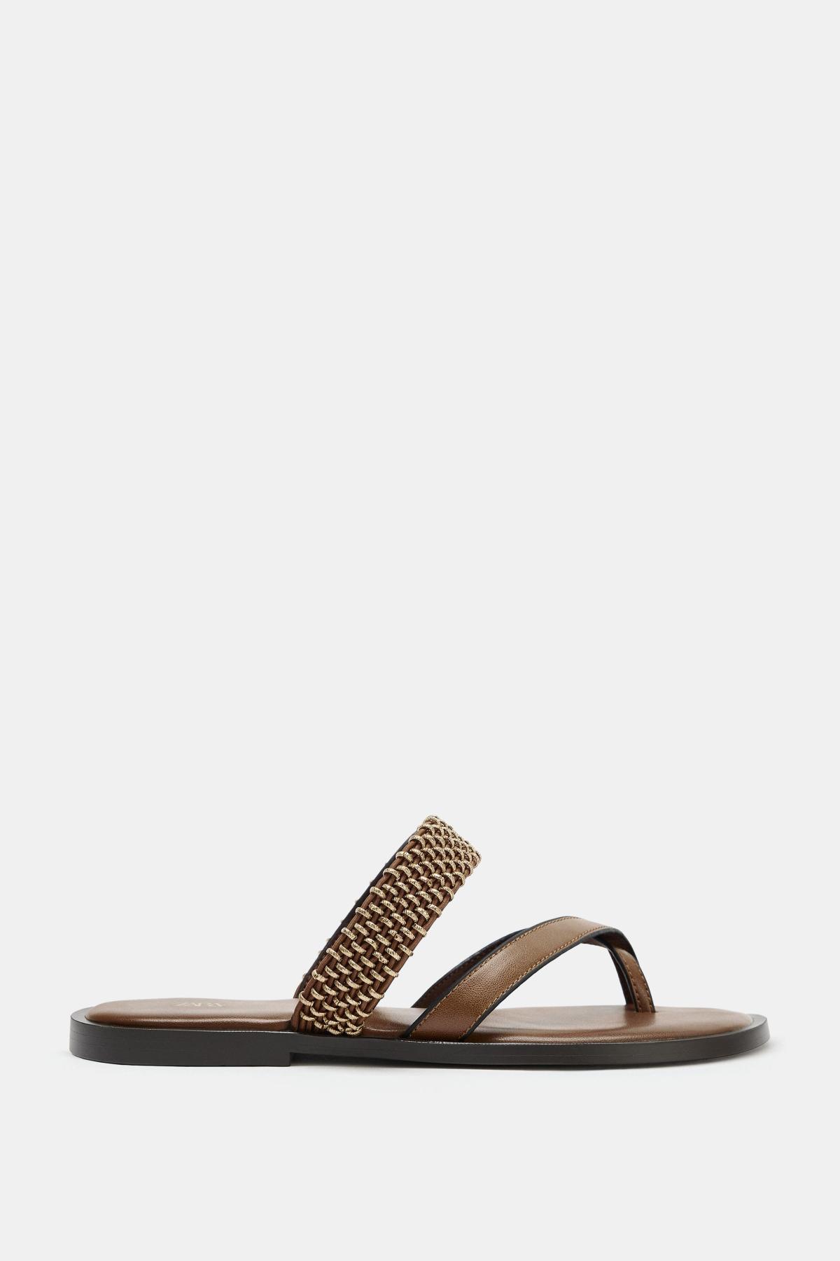 자라 메탈 디테일 플랫 샌들 2601/810/105 BROWN