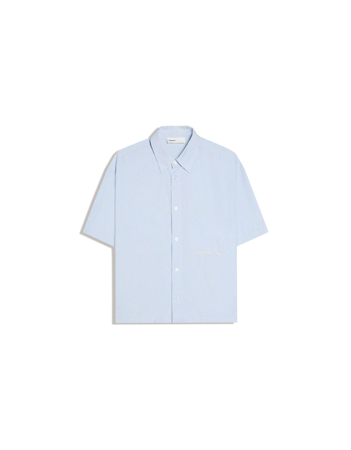 버쉬카 박시핏 자수 반팔 셔츠 2842/710 LIGHT BLUE