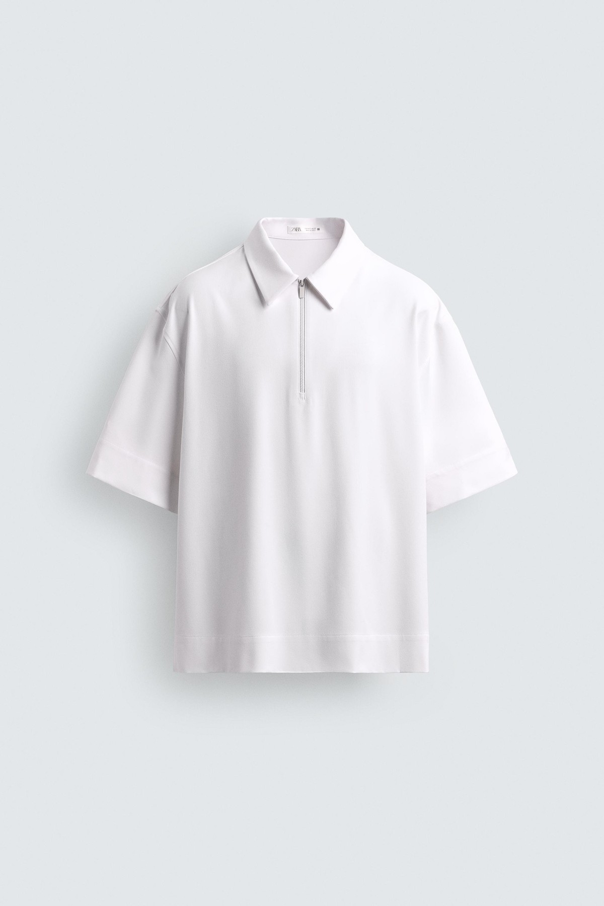 자라 테크니컬 반팔 지퍼넥 폴로셔츠 6861/692/250 WHITE