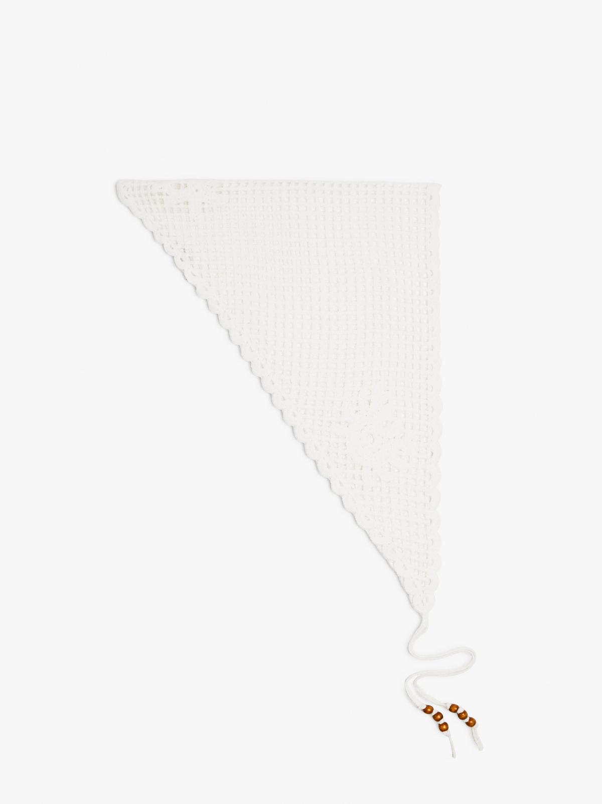 팔포이즈 크로셰 스캘럽 면 반다나 스카프 248435 WHITE