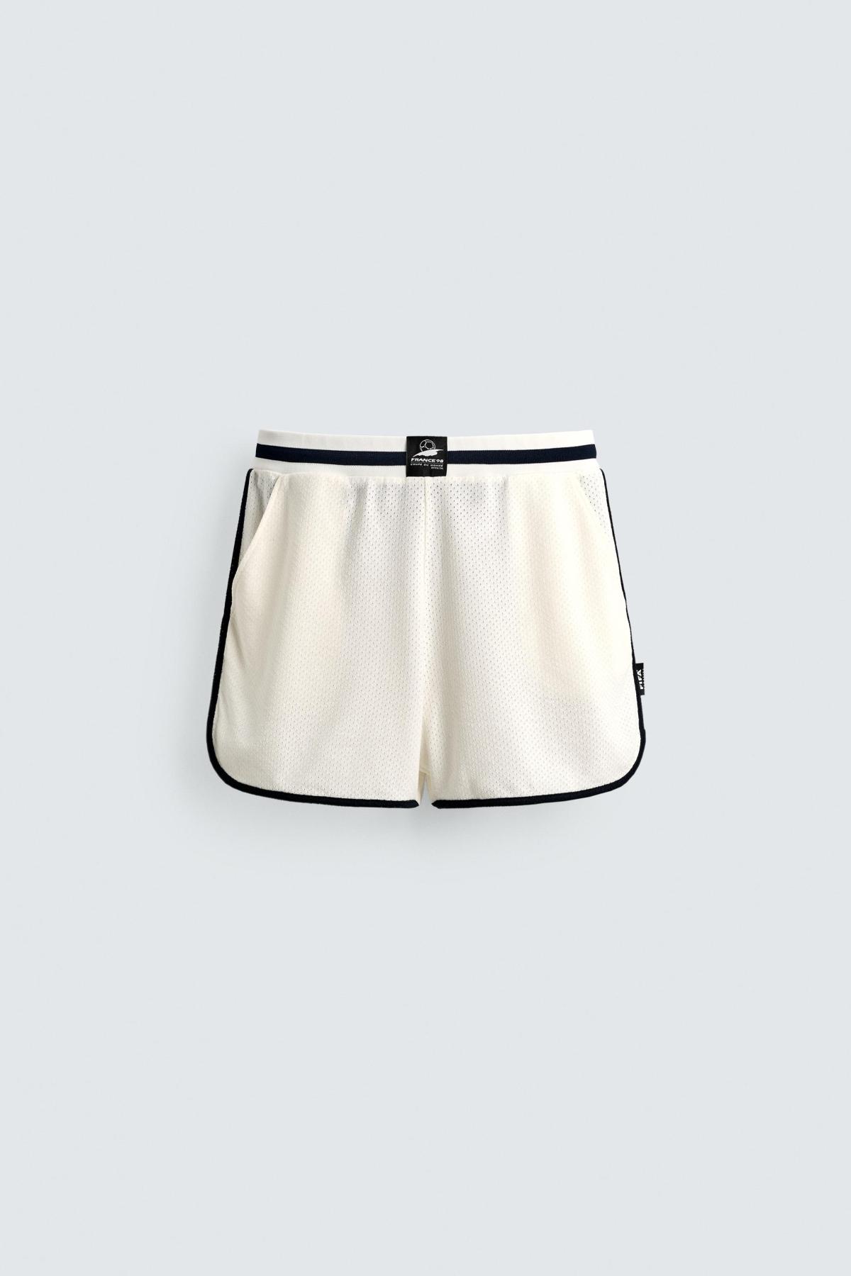 자라 프랑스 월드컵 98 오픈니트 반바지 4087/537/250 WHITE