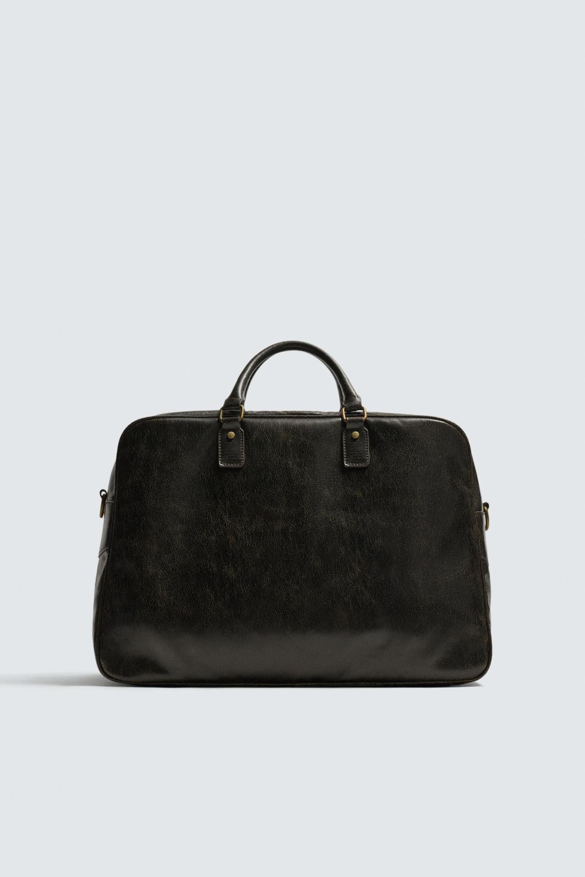 자라 크랙 텍스처 탈착 스트랩 트래블 백 3105/820/700 BROWN