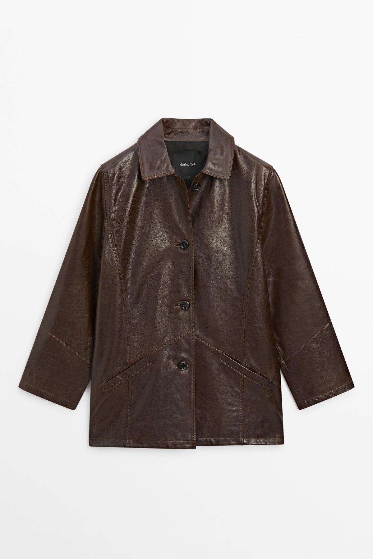 마시모두띠 나파 레더 오버핏 자켓 4704/664 BROWN