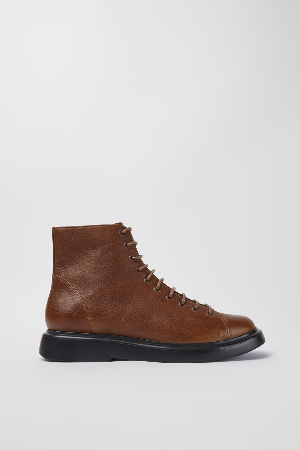캠퍼 브라운 레더 앵클부츠 Poligono K300402-002 BROWN