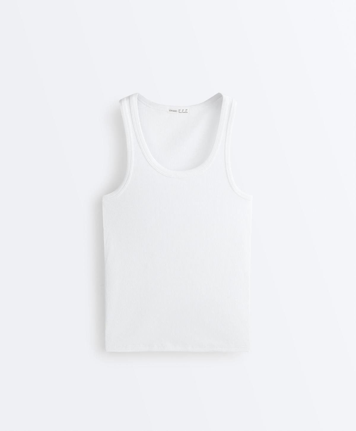 오이쇼 코튼 모달 골지 슬림핏 민소매 티셔츠 5710/131/251 WHITE