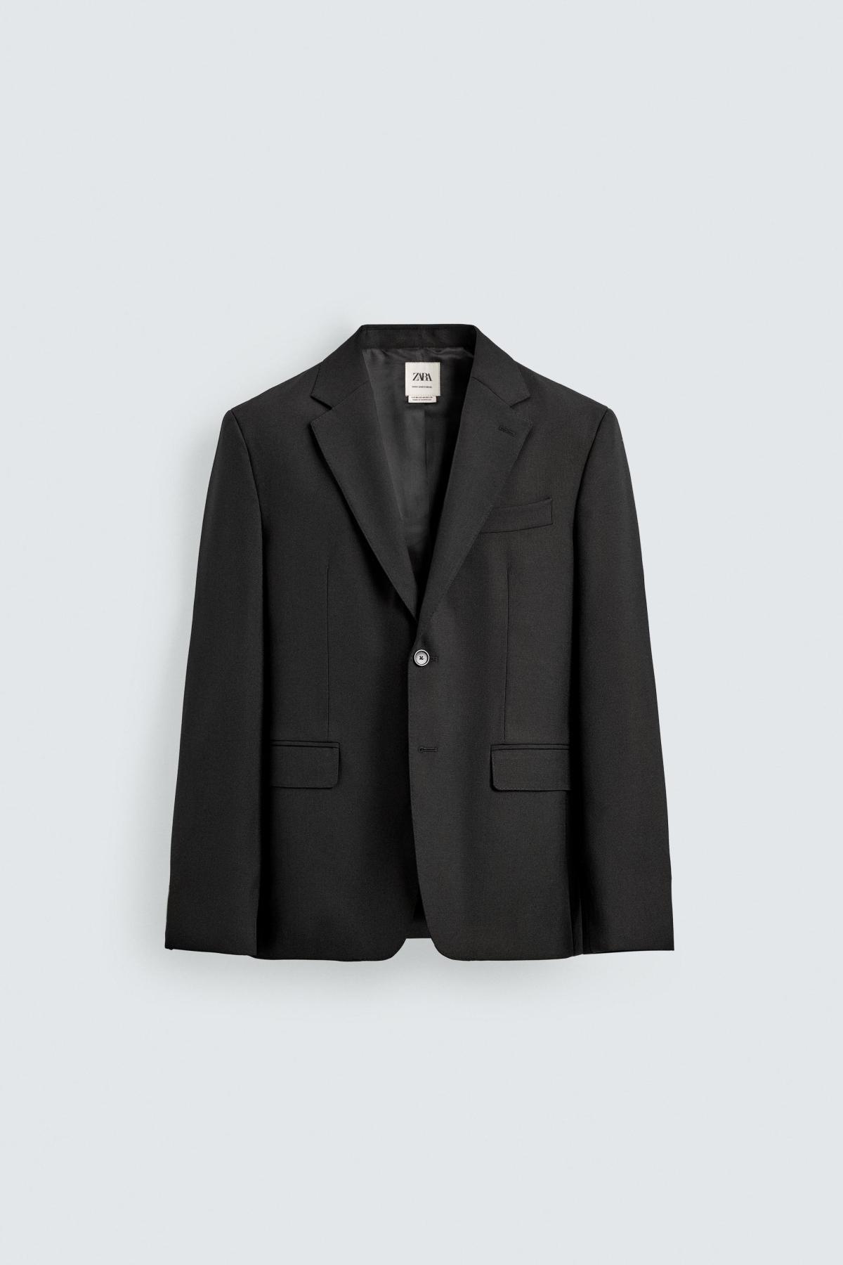 자라 프리미엄 이탈리안 울 수트 블레이저 4591/381/800 BLACK